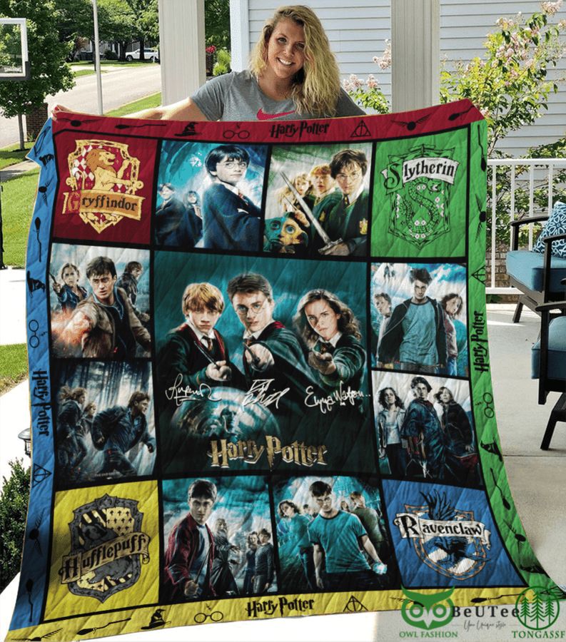 Harry Potter Ron Hermione Houses Quilt Blanket 