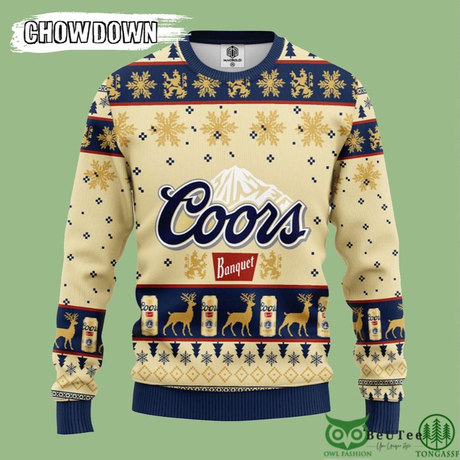 Drink Coors Banquet Beer Ugly Christmas Sweater
