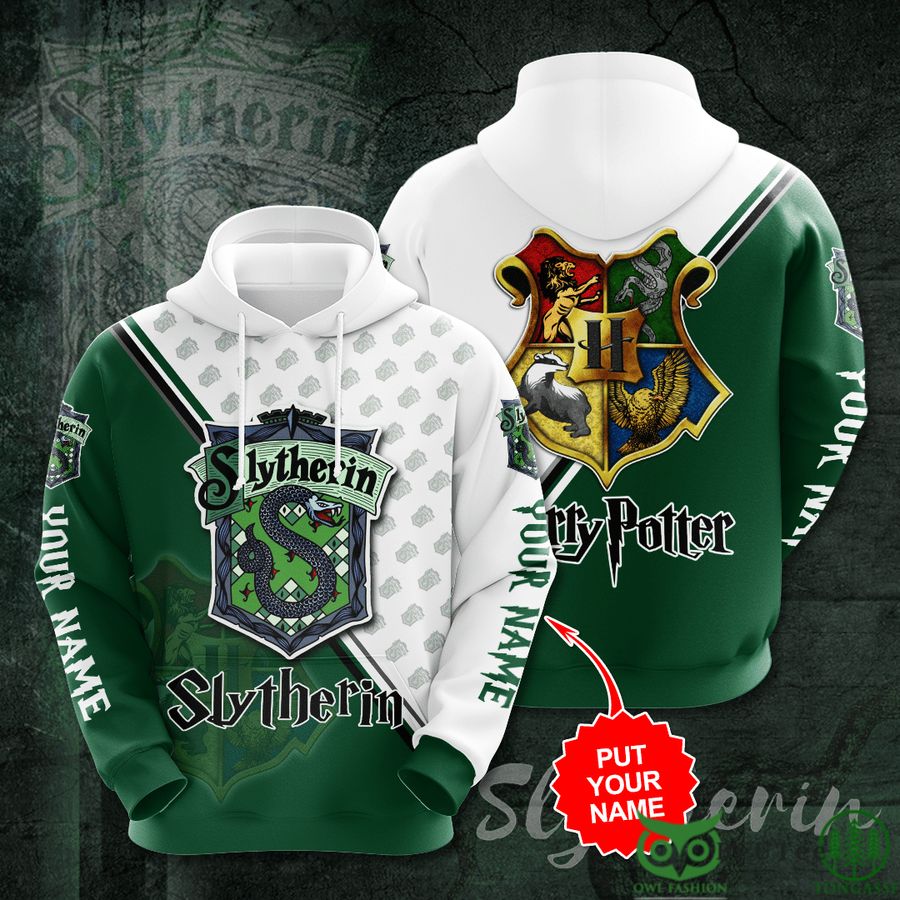 Custom Name Harry Potter Slytherin Logo 3D Hoodie