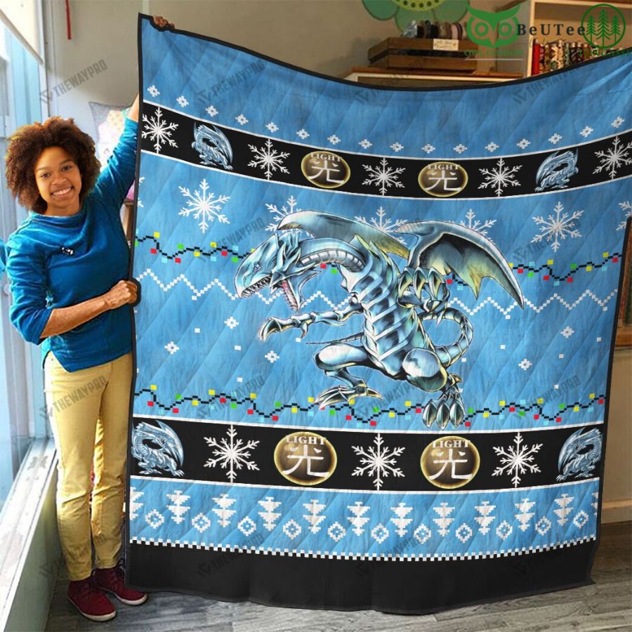 89 Blue Eyes White Dragon YugiOh Personalized Quilt Blanket
