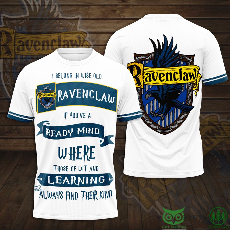 21 Harry Potter I Belong In Ravenclaw White 3D T Shirt
