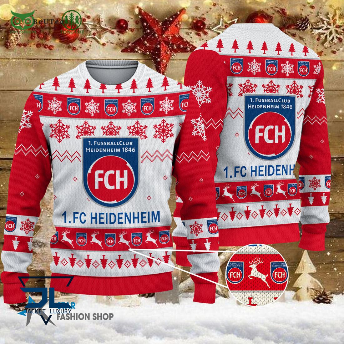 LIMITED DESIGN FC Ingolstadt 04 Big Logo Ugly Christmas Sweater