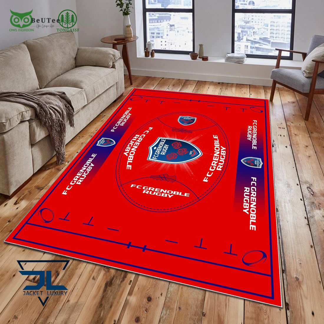 fc grenoble rugby french rugby carpet rug 1 p3TLB