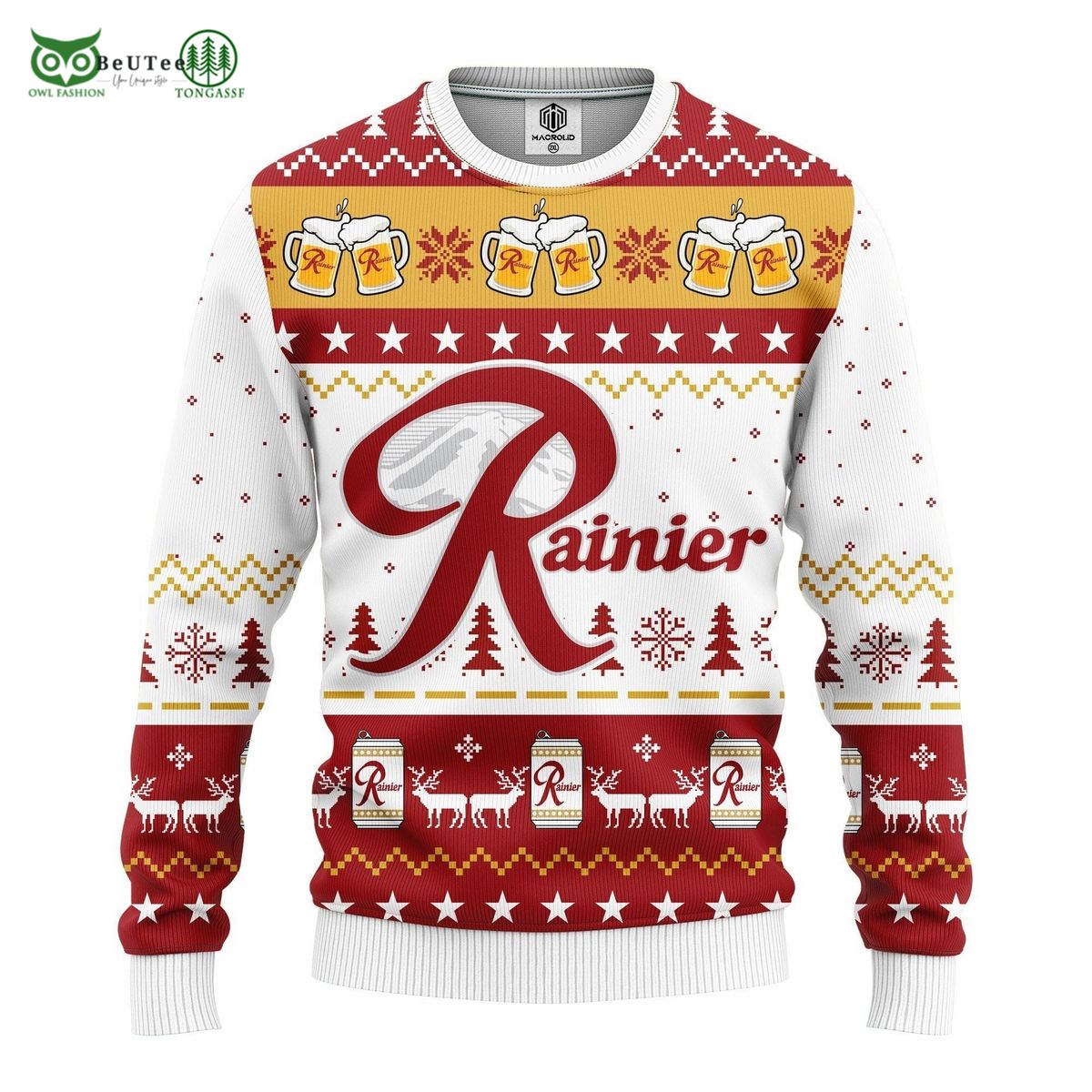 rainier beer brand ugly christmas sweater 1 fS7QX