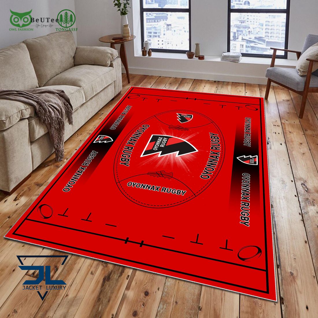 us oyonnax rugby french rugby carpet rug 1 KMO1h