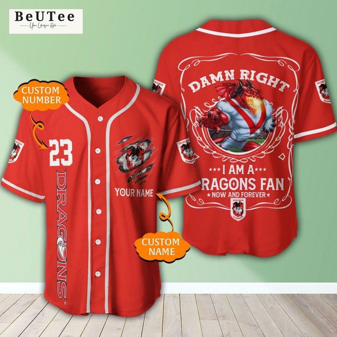 personalized st george illawarra dragons nrl baseball jersey shirt 1 0bGXH