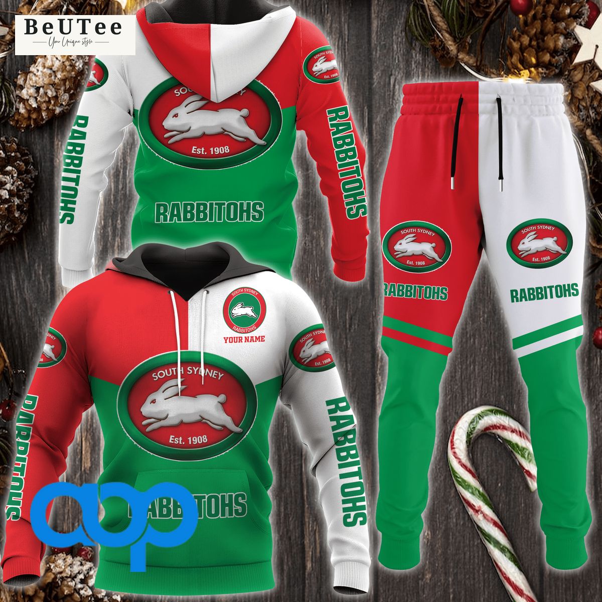 nrl south sydney rabbitohs football team personalized 3d hoodie sweatpants 1 5lZUr