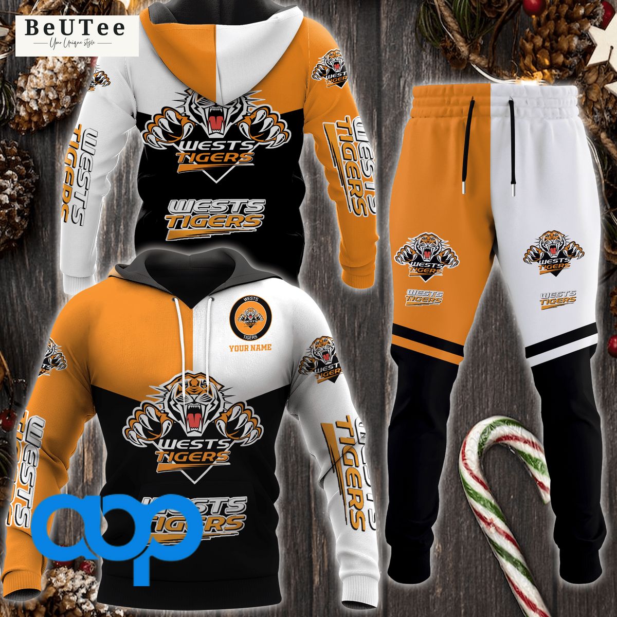 nrl wests tigers football team personalized 3d hoodie sweatpants 1 rvEfj