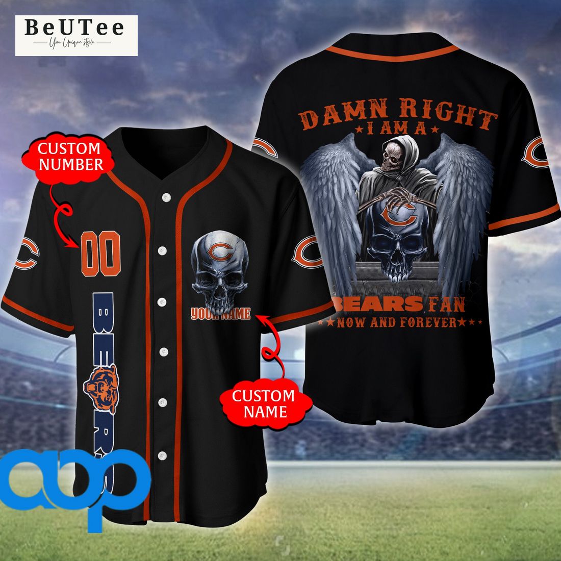 Personalized Chicago Bears NFL 3D Damn Right Fan Baseball Jersey Shirt -  Beuteeshop
