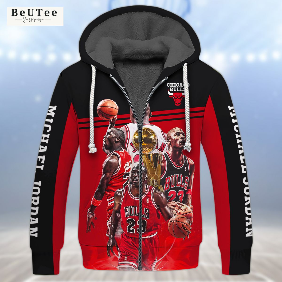 NBA Champion Michael Jordan Chicago Bulls 3D Shirt Hoodie Zip