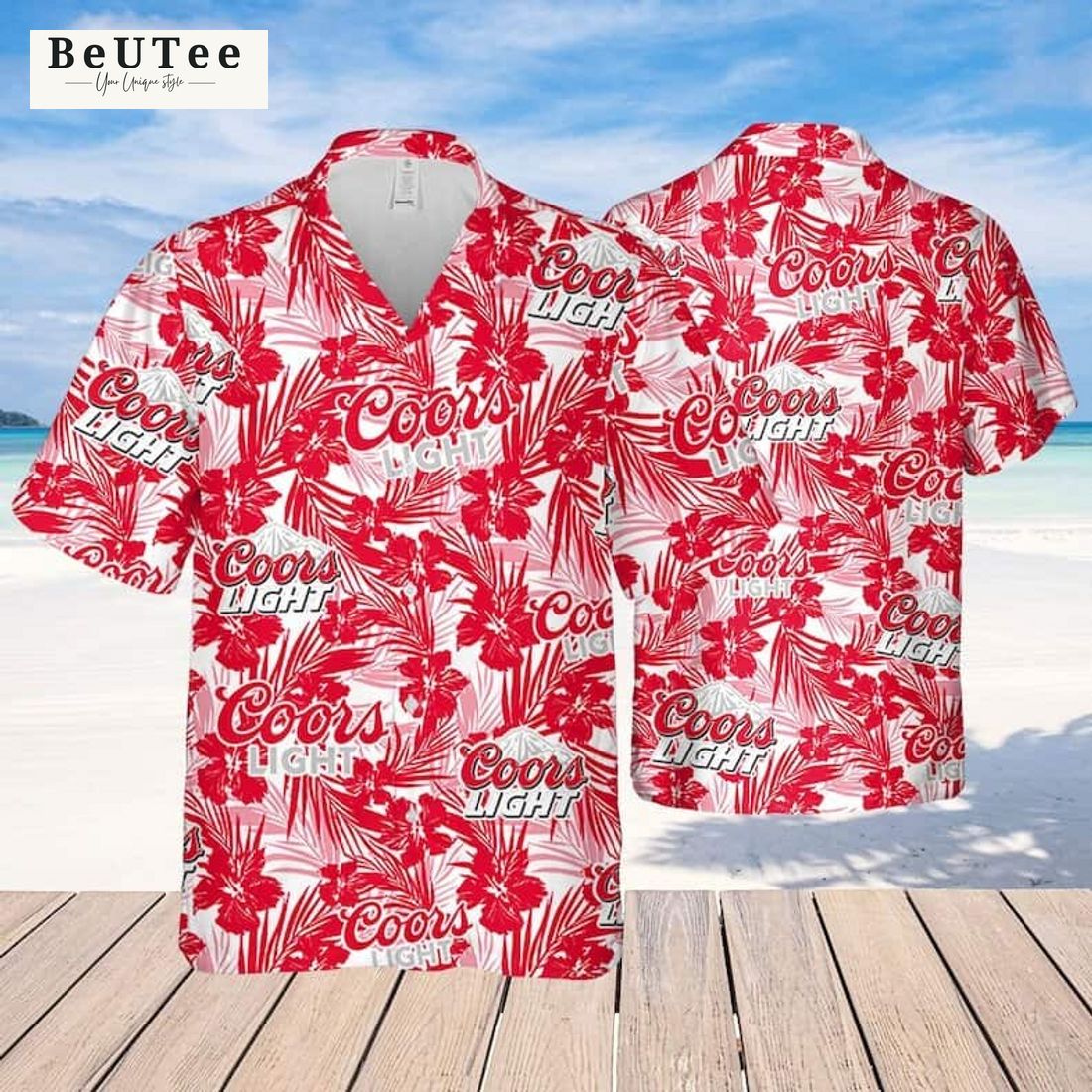 coors light beer tropical flower pattern gift for beach vacation hawaiian shirt 1 eOZ9T