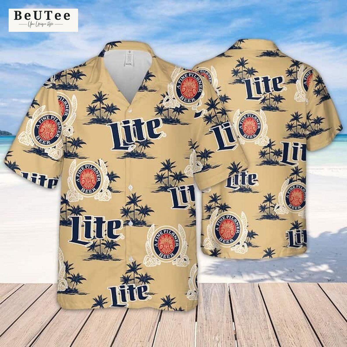 miller lite limited hawaiian shirt island pattern 1 pE0zR