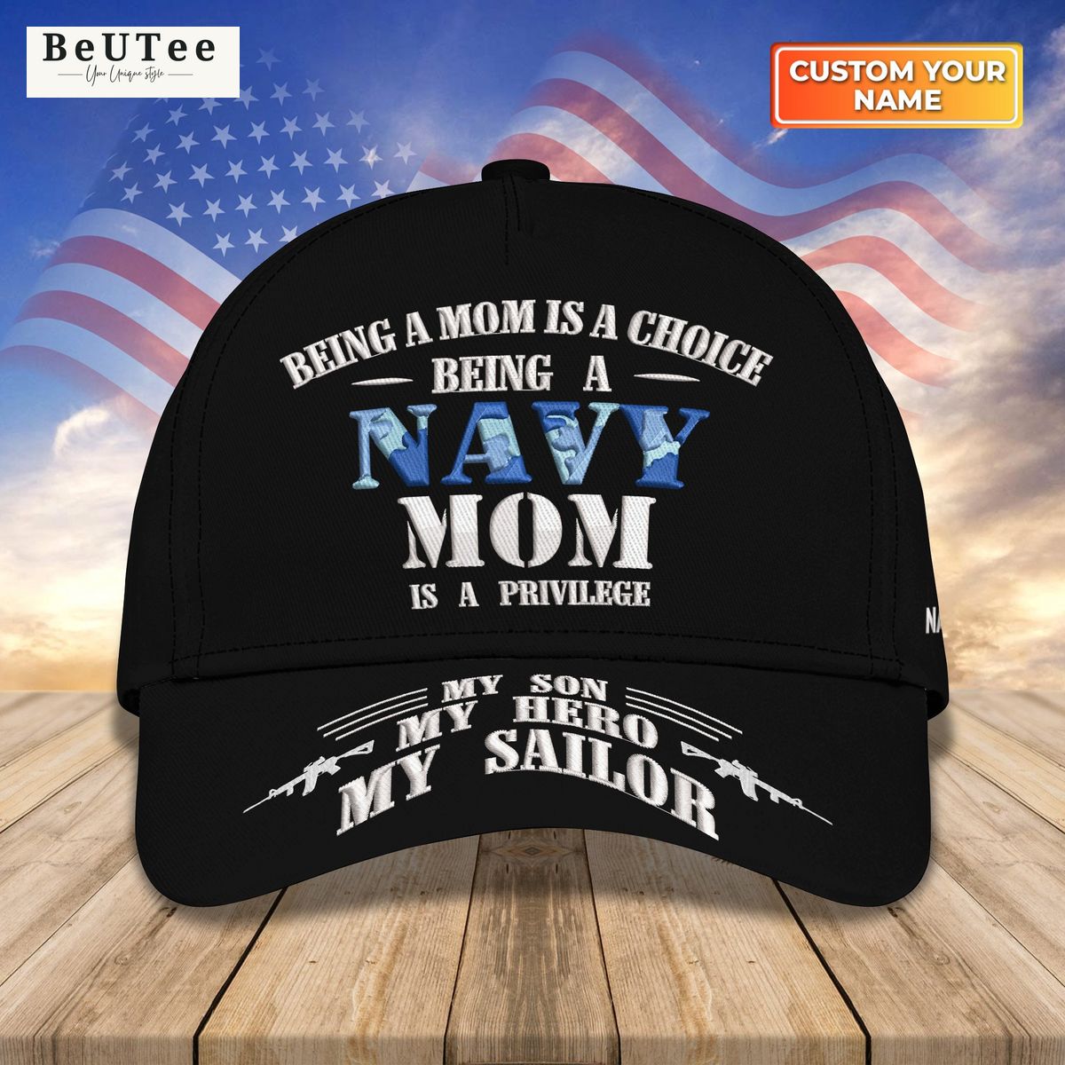proud navy mom my son my hero personalized 3d classic cap 1 cGhar