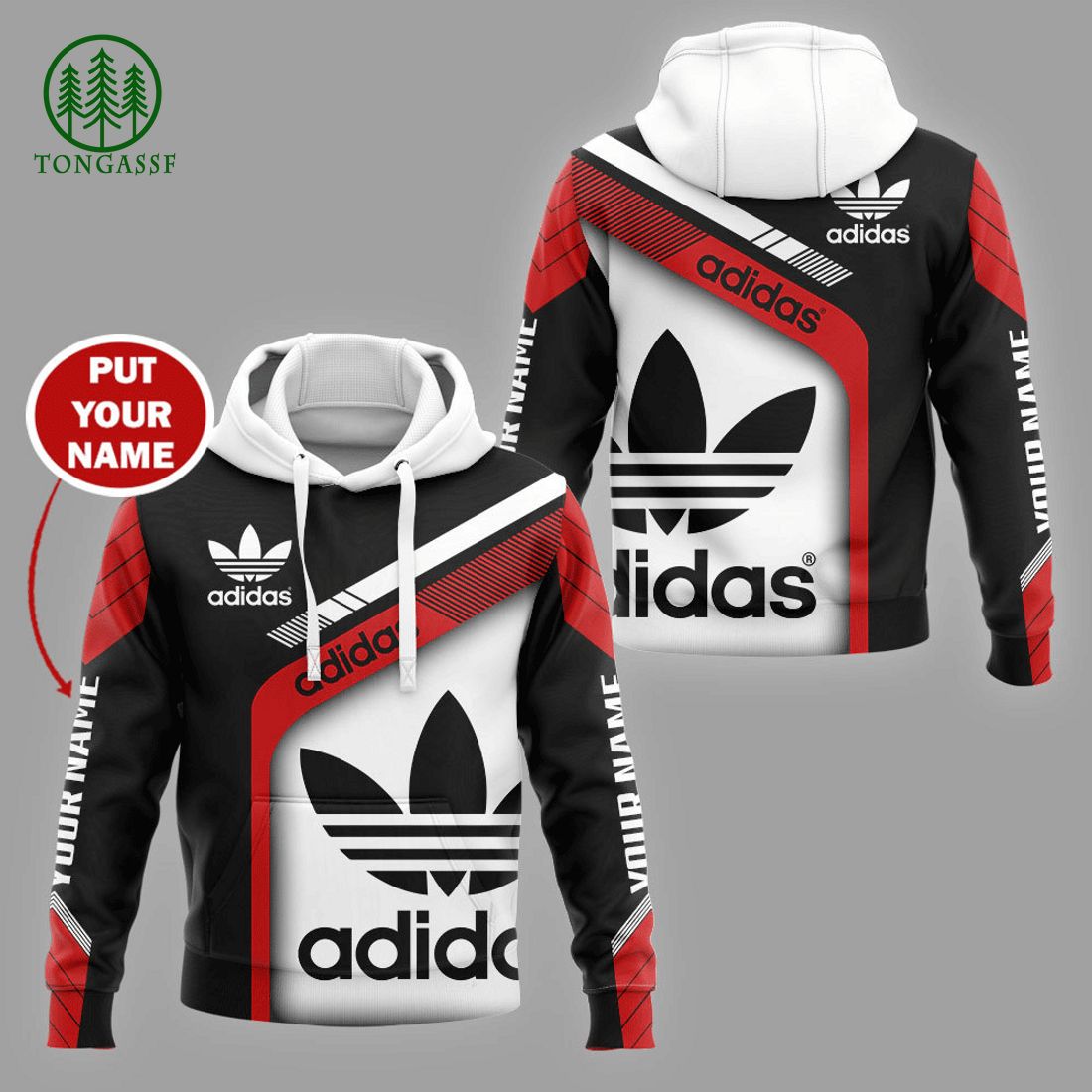 custom name adidas logo big hoodie and pants 1 hkzBX