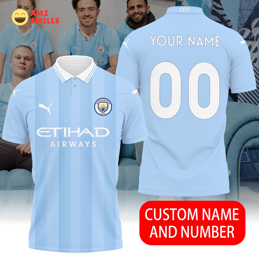 custom name number manchester city premier league puma polo 1 loDXT