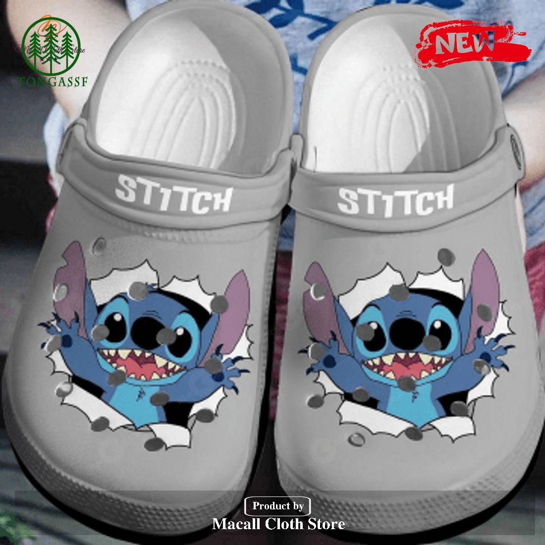 cute lilo stitch crocs crocband in gray clog comfortable water shoes 1 AzPGH