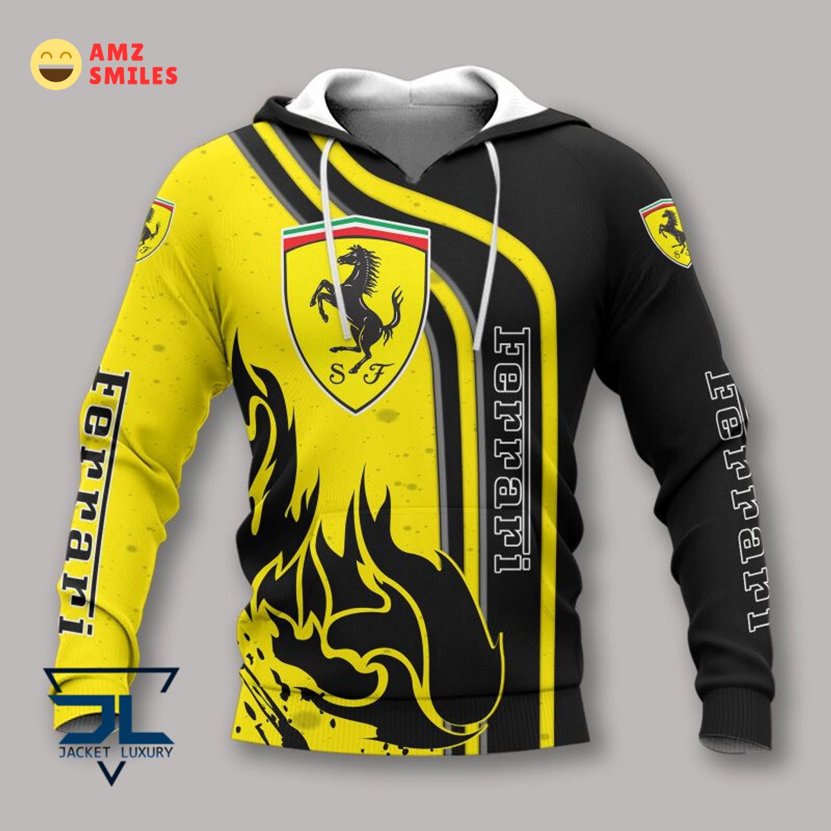 Ferrari Car Motor Brand 3D Polo Hoodie Tshirt Stand easy bro