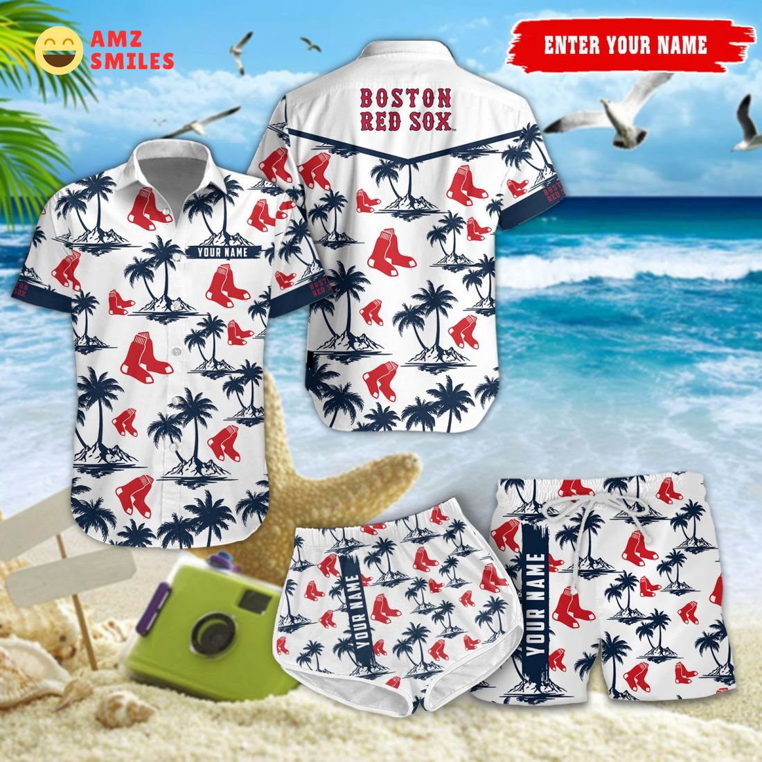 Boston Red Sox MLB Coconut Hawaiian Shirt Shorts Pic of the century