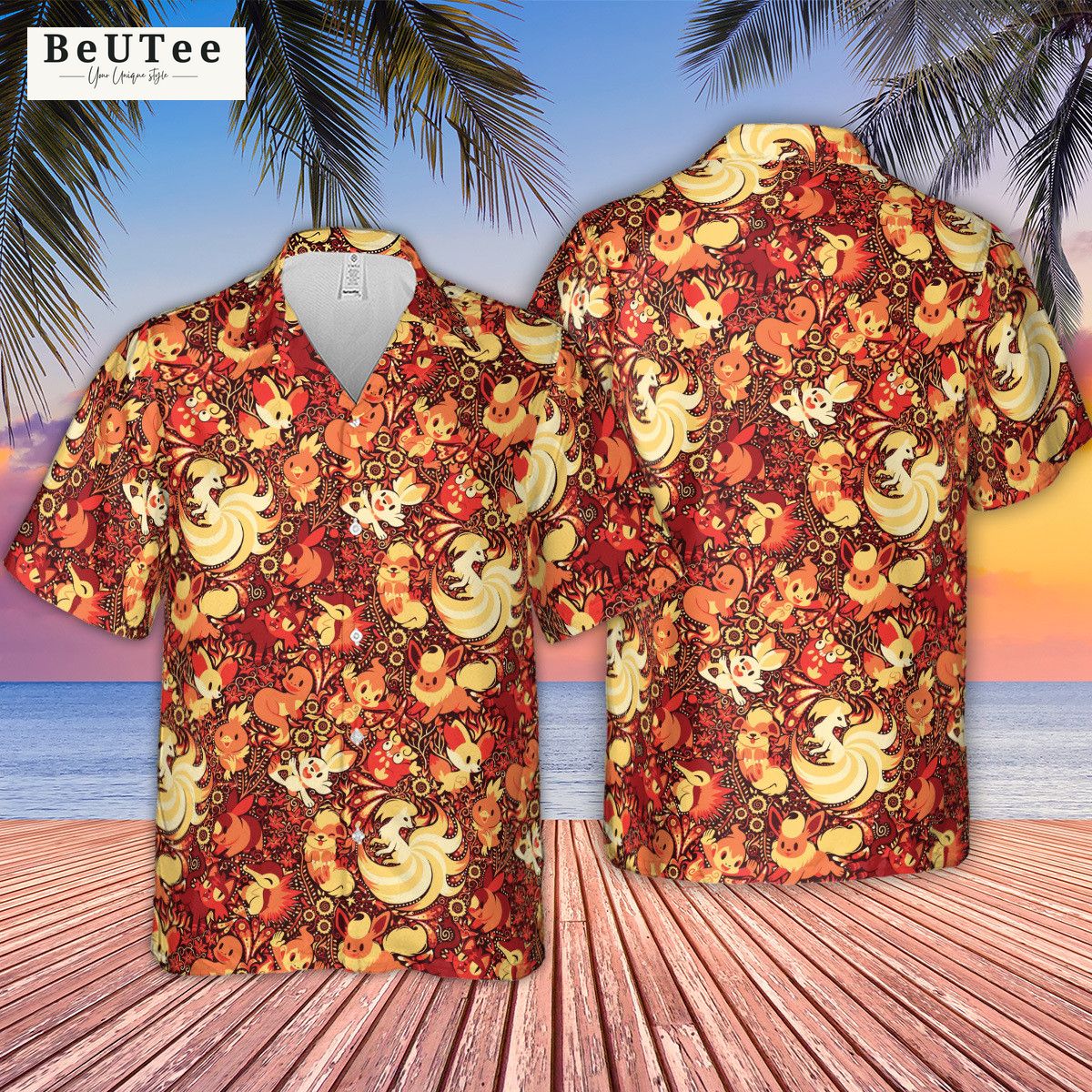 Tropical Fire Pokemon Hawaiian Shirt - CFM Store