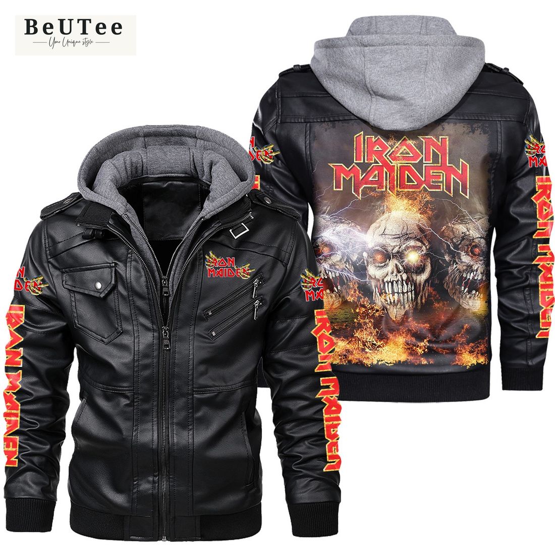 Ironmaiden Skull 2D Leather Jacket You look cheerful dear Ironmaiden Skull 2D Leather Jacket You look cheerful dear