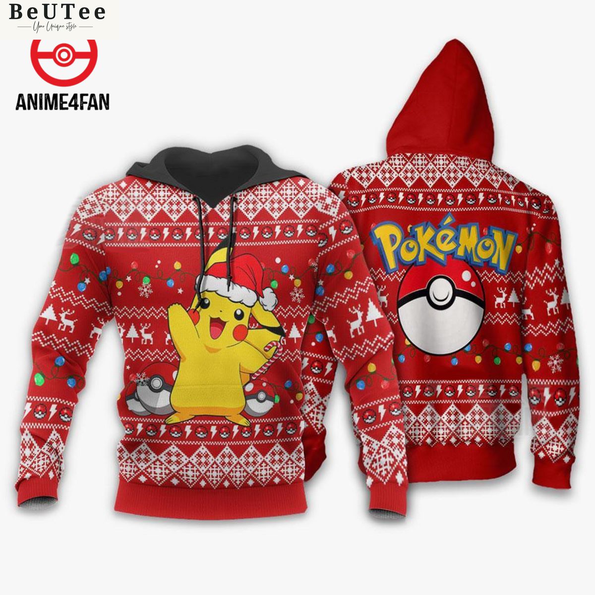 trending pikachu santa ugly christmas sweater pokemon anime xmas gift 1 8cg7P