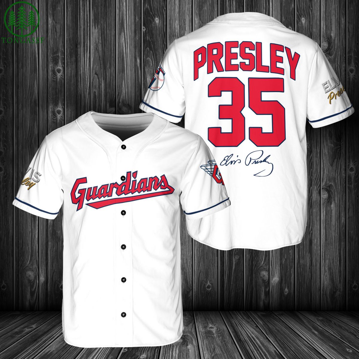 elvis presley x cleveland guardians baseball jersey 1 P5Xwa