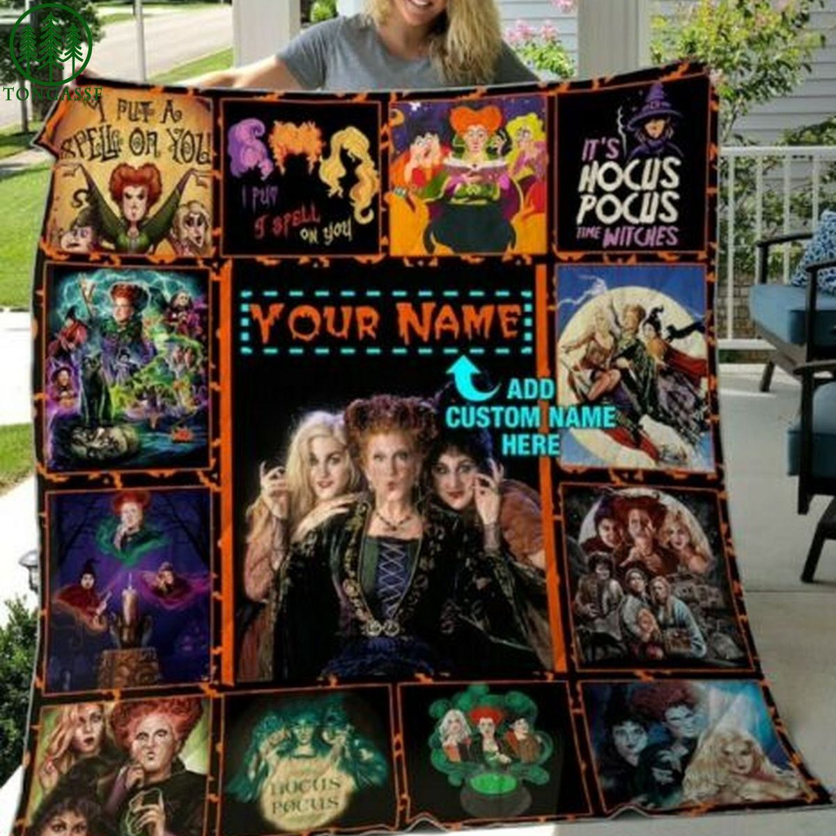 Personalized Halloween Hocus Pocus Gift Blanket Speechless