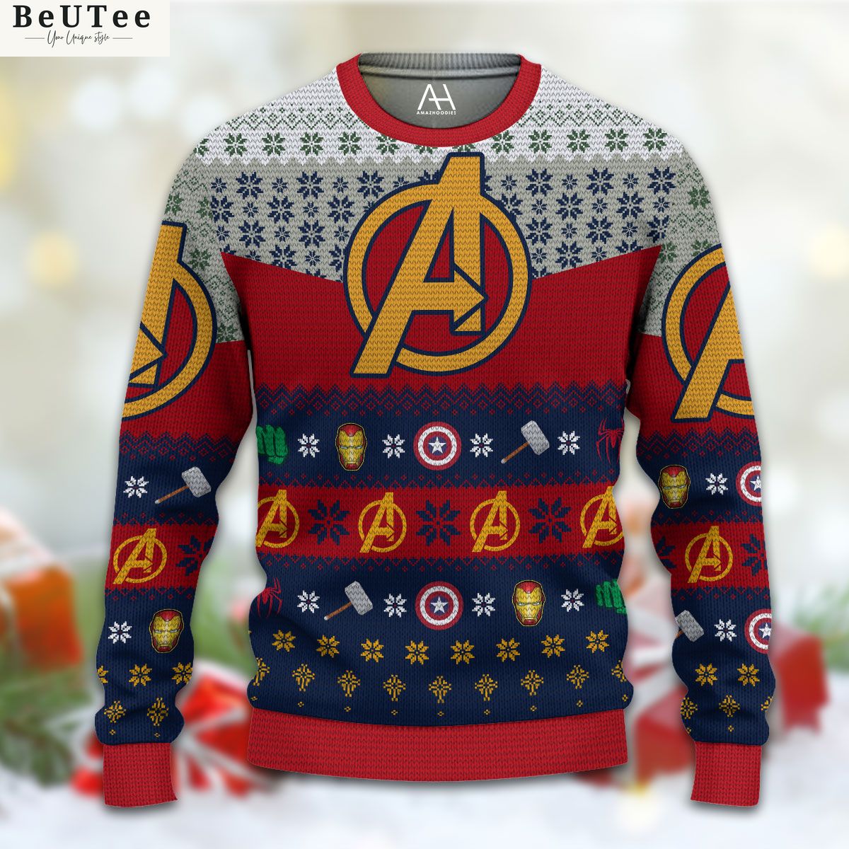 Avengers Merry Christmas Marvel Ugly Sweater Jumper Beauty queen