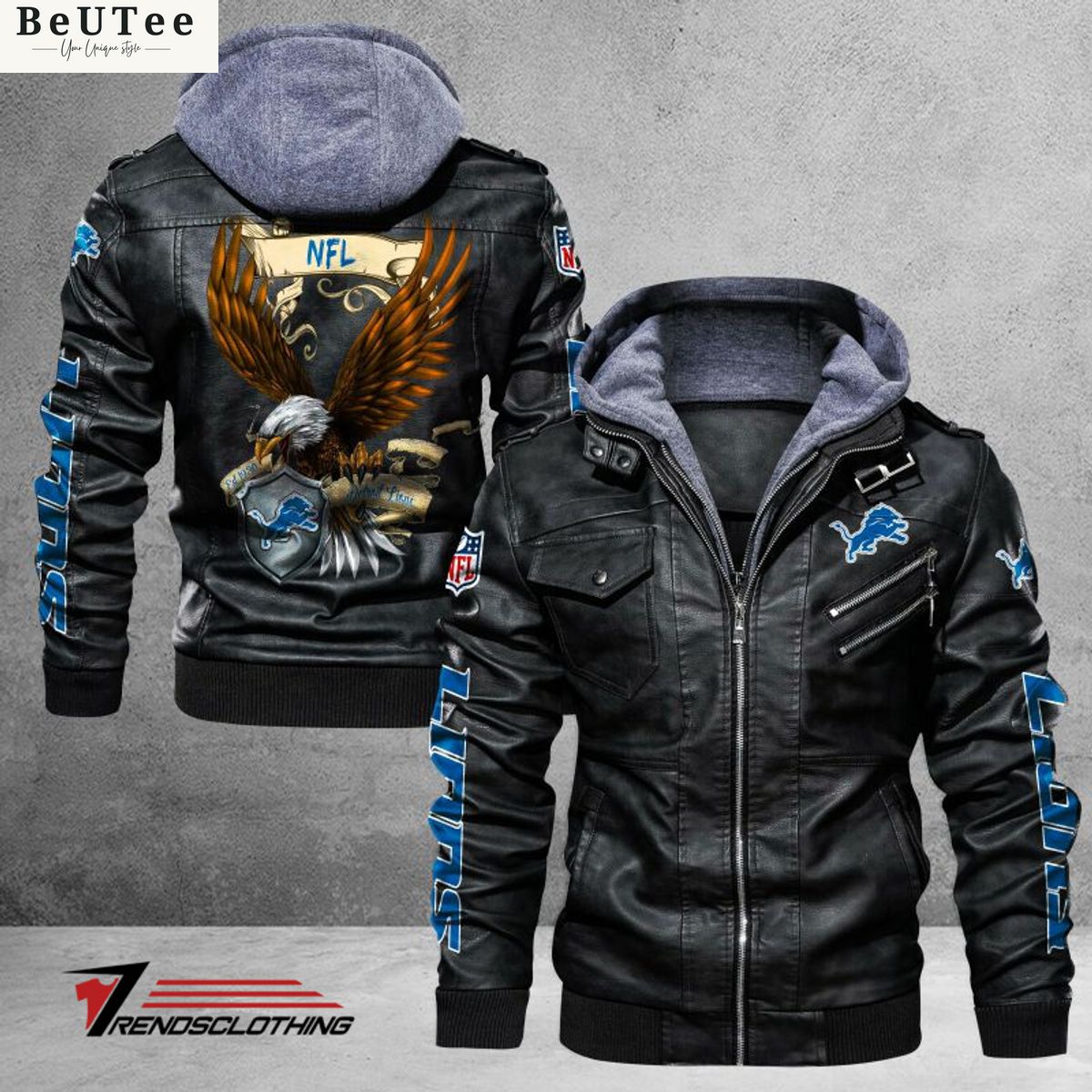 Detroit Lions Trending 2D Leather Jacket Elegant picture.