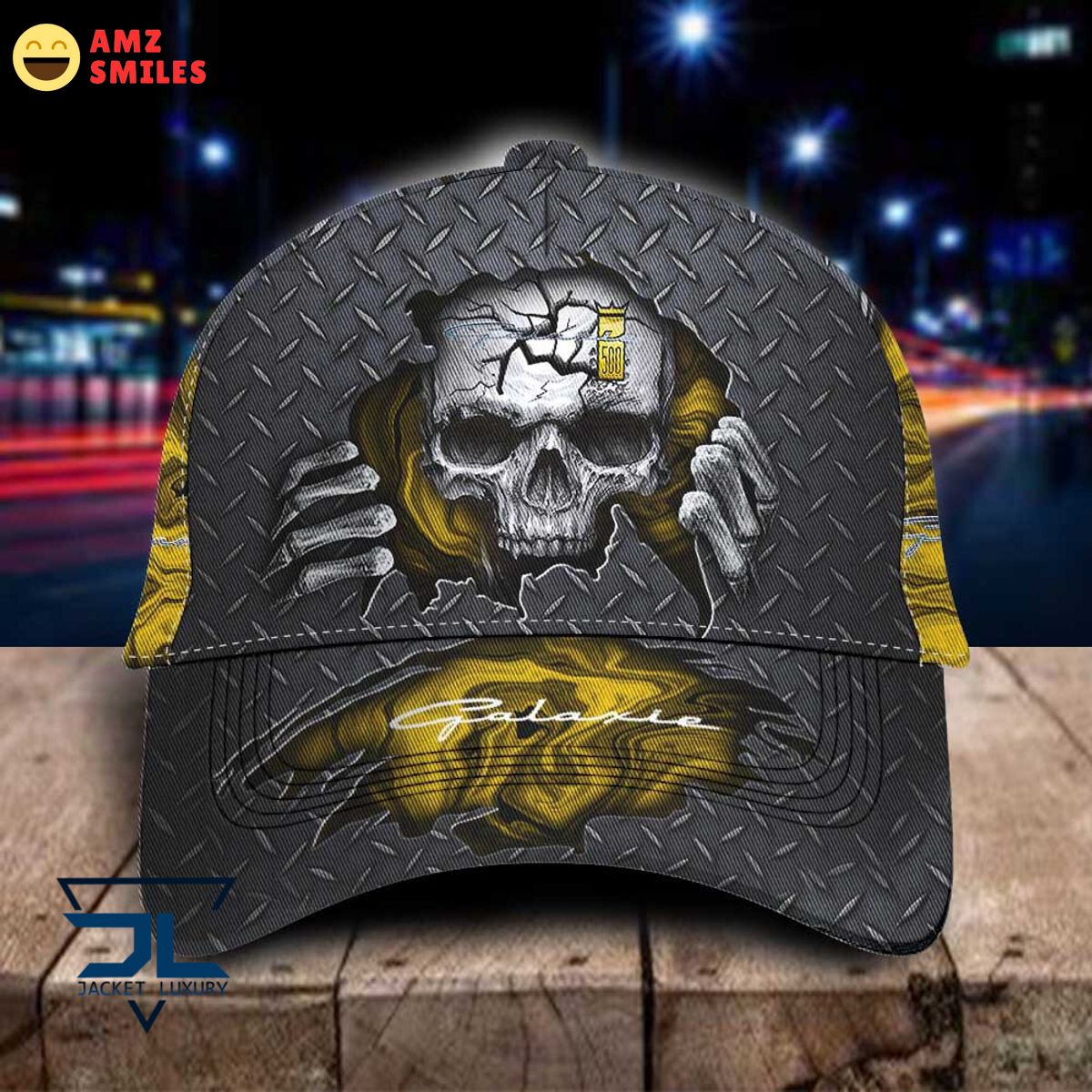 Ford Galaxie Car Skull Metal Classic Cap Natural and awesome