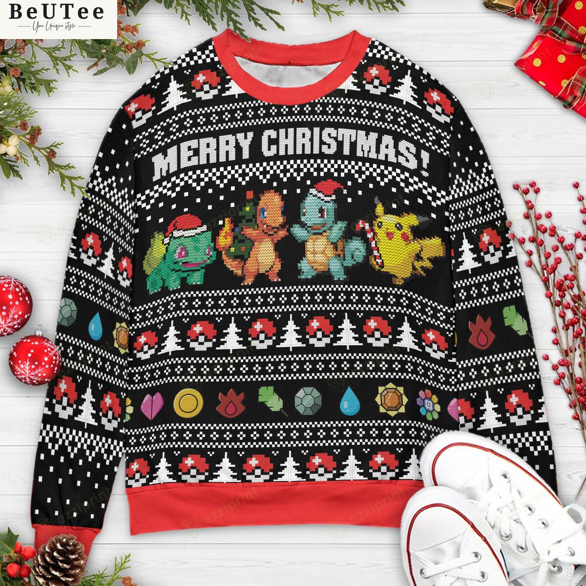 Kanto Starters Pokemon Christmas Sweater Have no words to explain your beauty