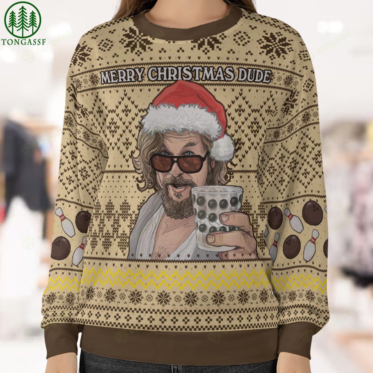 merry christmas dude the big lebowski christmas sweater 1 GDF1J