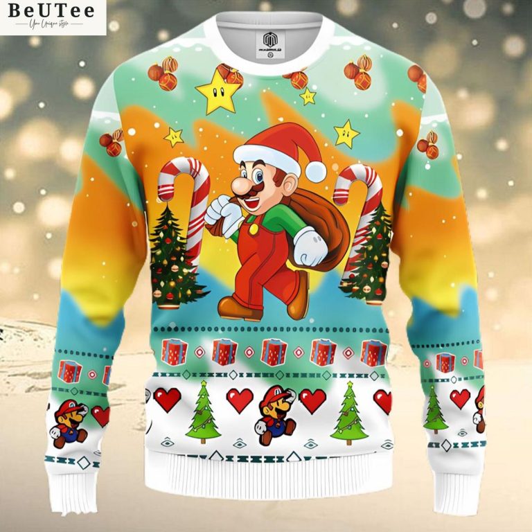mario ugly christmas 2023 sweater jumper amazing gift family gift 1