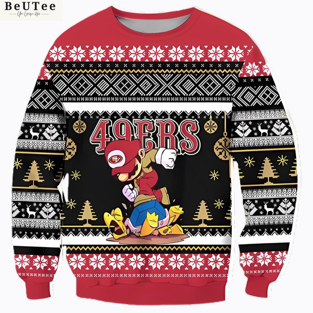 san francisco 49ers mario ugly christmas 2023 sweater jumper 4
