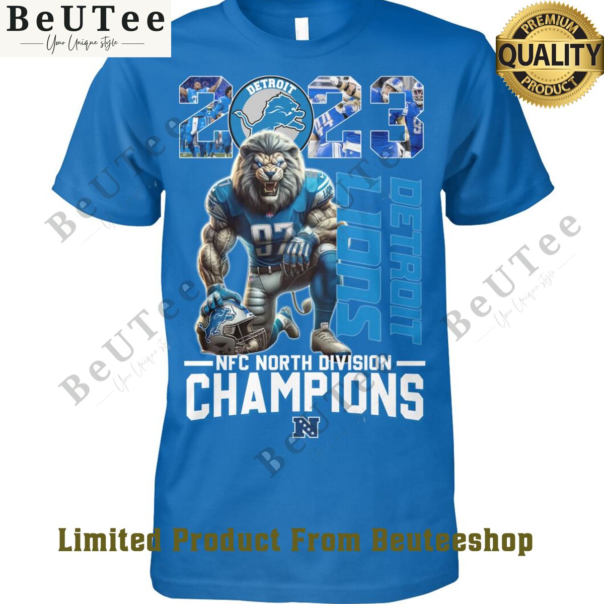 2023 NFC North Division Champions Detroit Lions t shirt Elegant and sober Pic