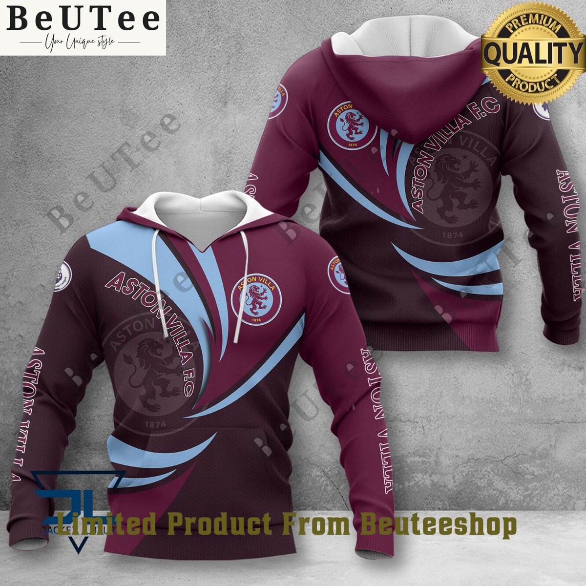 2024 new design aston villa f c epl premier league hoodie shirt 1