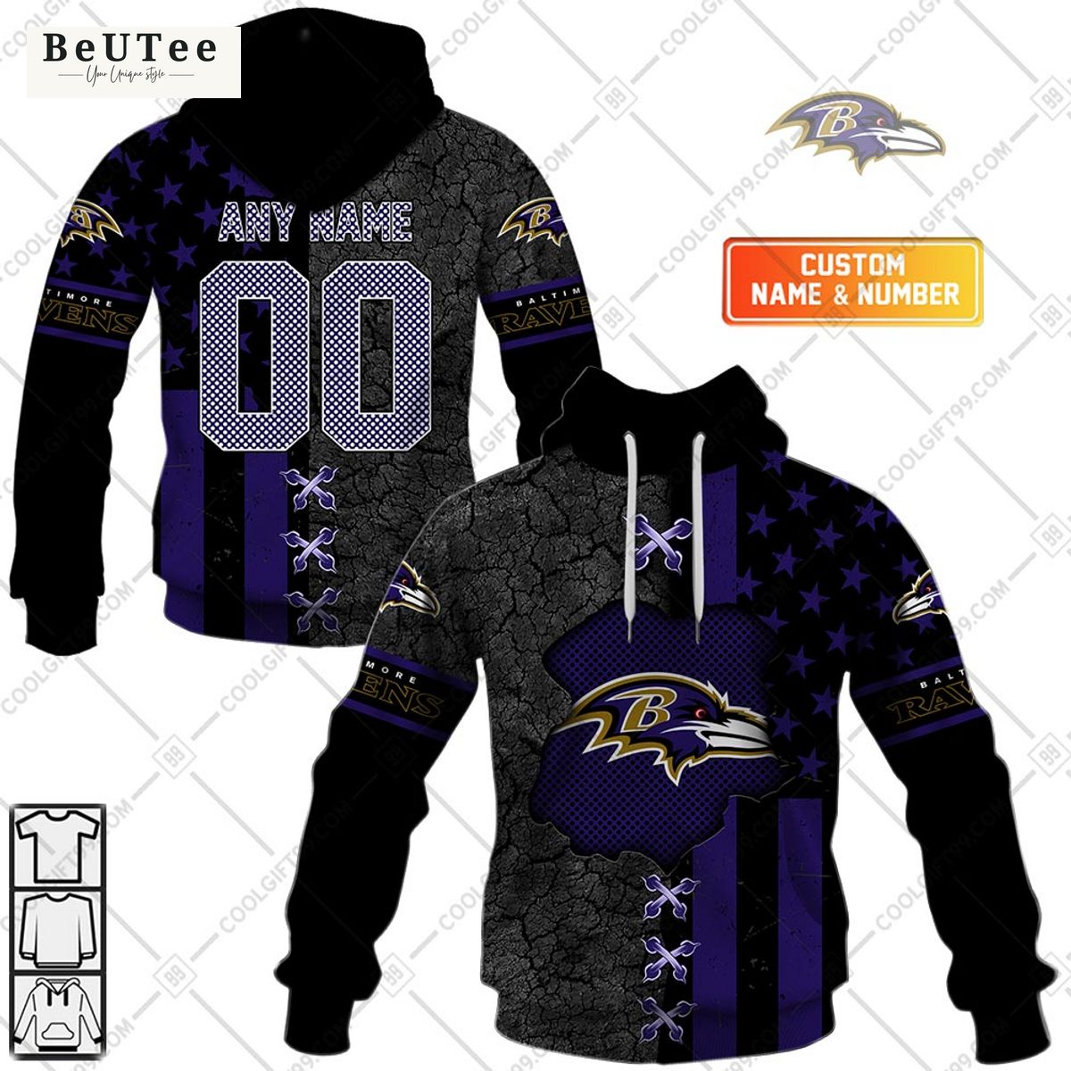 Baltimore Ravens USA flag custom printed hoodie shirt Nice shot bro
