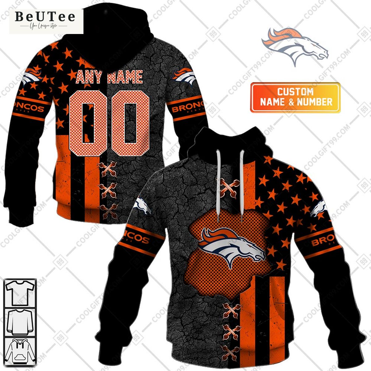 Custom Name Number NFL Denver Broncos printed hoodie shirt Awesome Pic guys