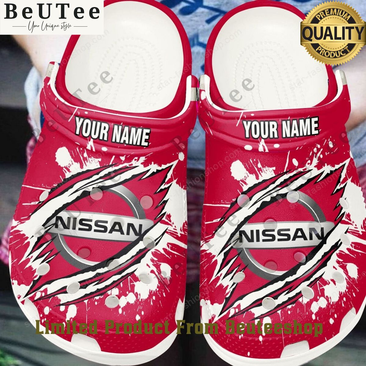 nissan red scatches custom name crocs 1 o8TYe