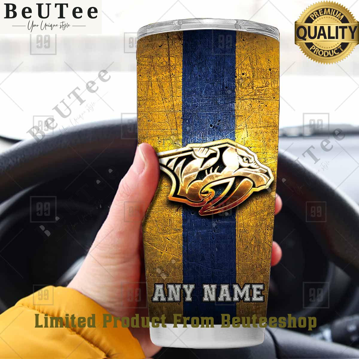 personalized nhl nashville predators old metal tumbler 1