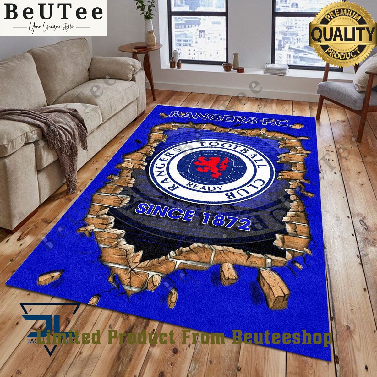 Rangers F.C. 1788 Scotland Football Living Room Carpet Loving click