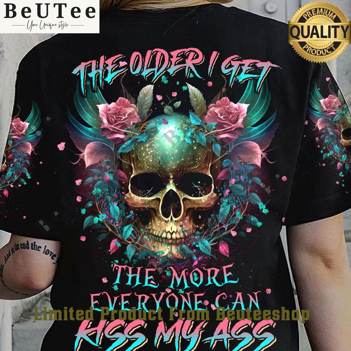 The Older I Get Skull Rose Limited 3D Hoodie Shirt Rocking picture