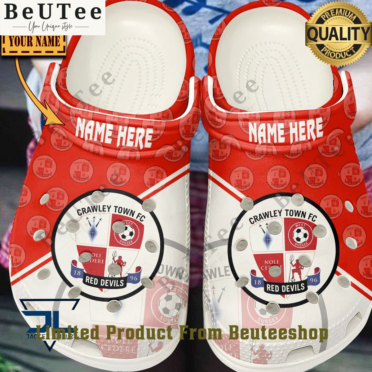 customized efl crawley town football champion crocs 1