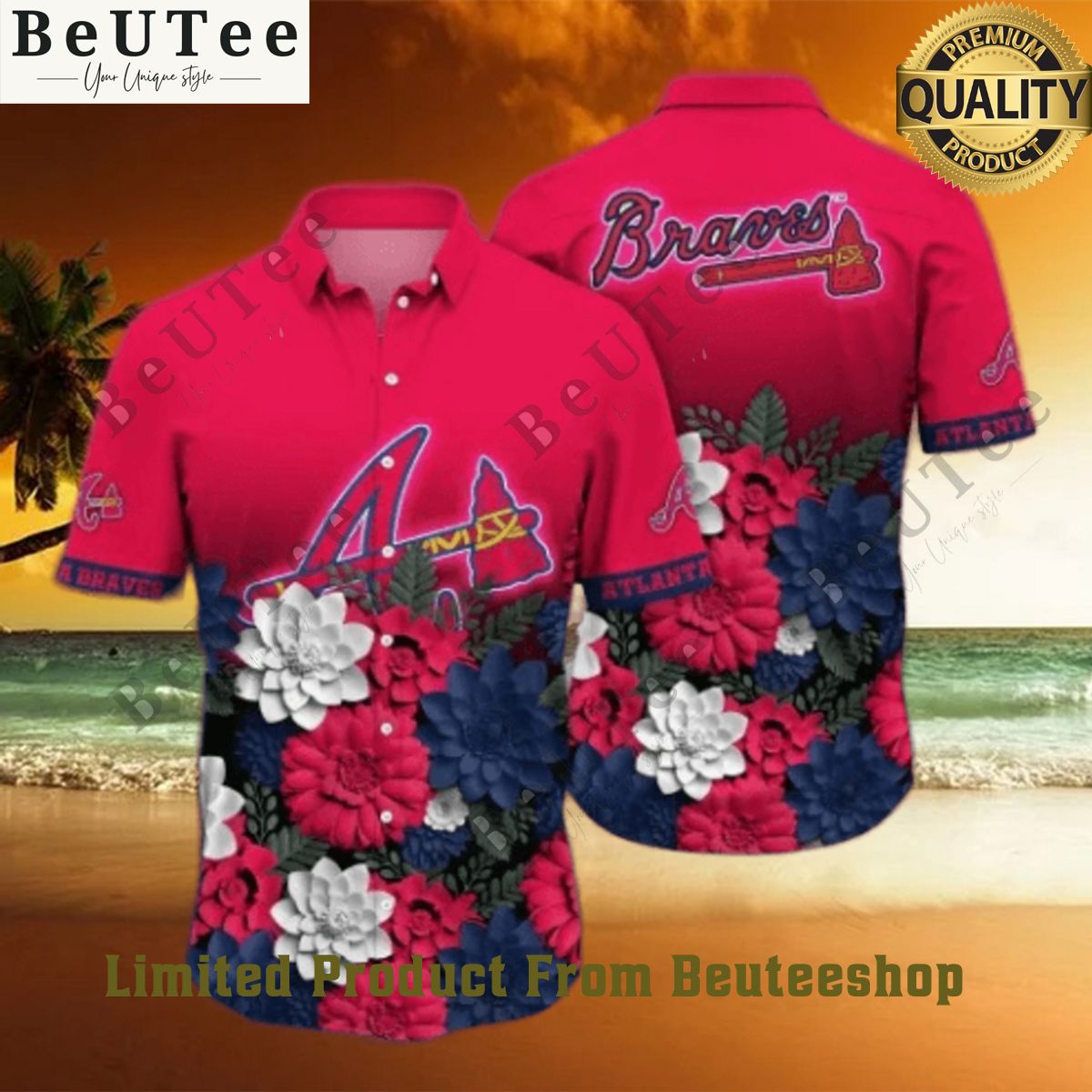 atlanta braves mlb flower beach vibe premium hawaiian shirt 1