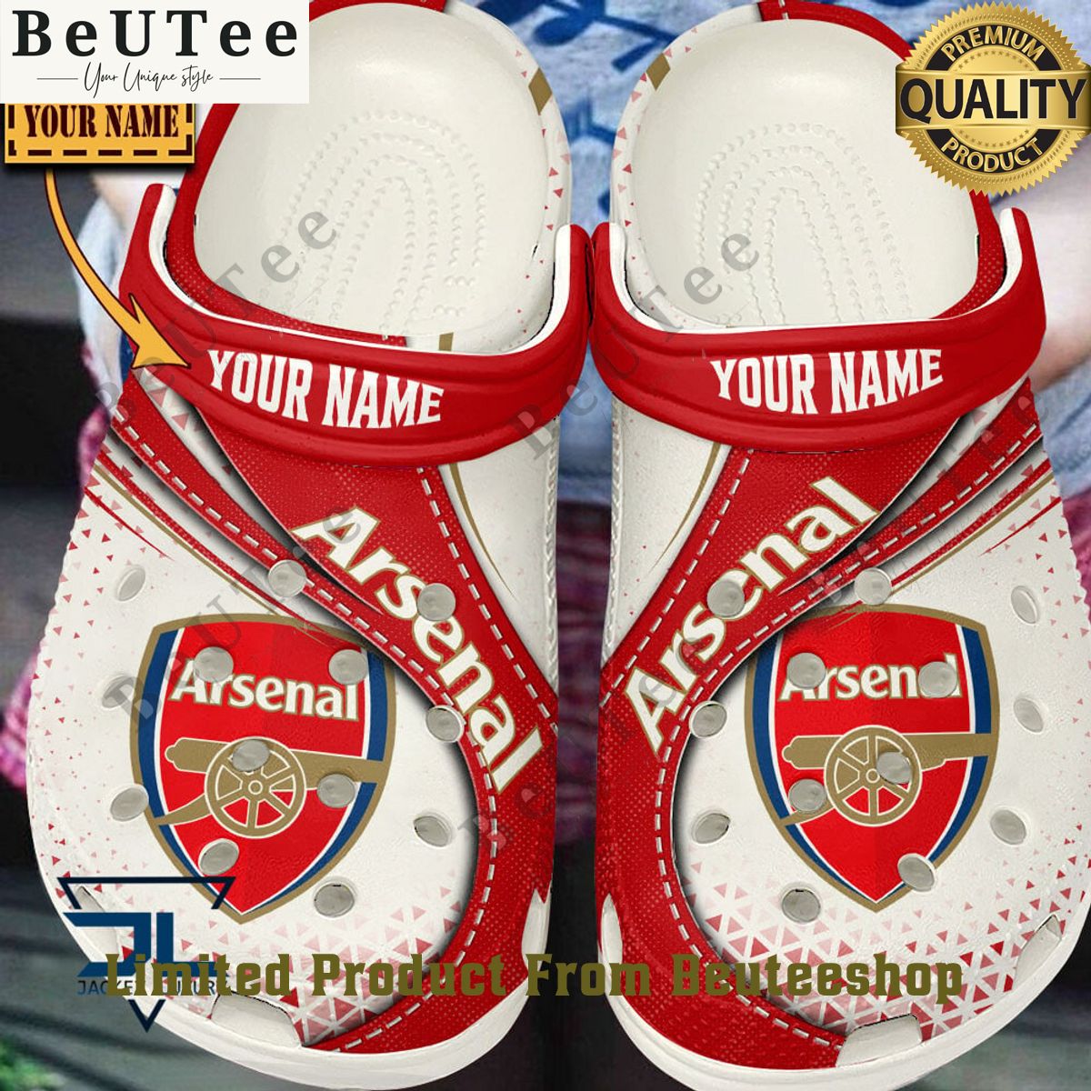 arsenal f c english football champion custom name crocs 1