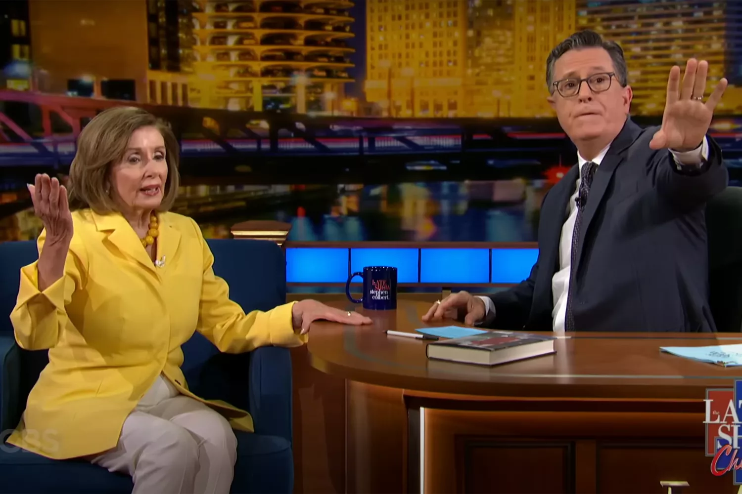 Protesters Disrupt Nancy Pelosi’s Tense Interview with Stephen Colbert: 'That Answer is Unsatisfying to Some'