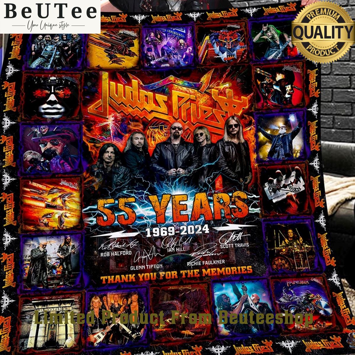 albums judas priest 55 years 1969 2024 thanks for memories limited quilt fleece blanket 1