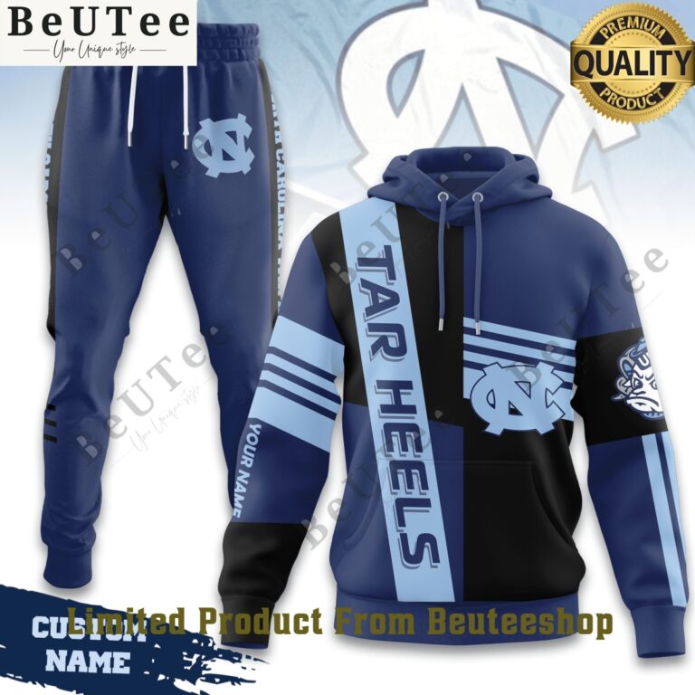 personalized name tar heels unc logo blue hoodie and pant 1 QRX8O.jpg