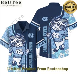 UNC Carolina Fever Blue Flower Hawaiian Shirt Short You look lazy