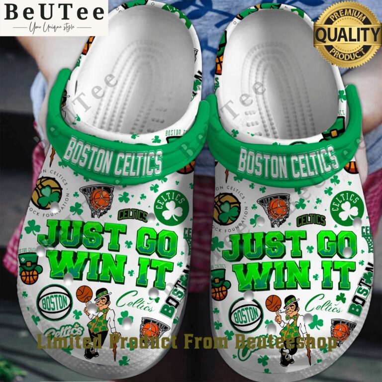 Boston Celtics Symbols Shamrock Foundation White Clogs Amazing Pic